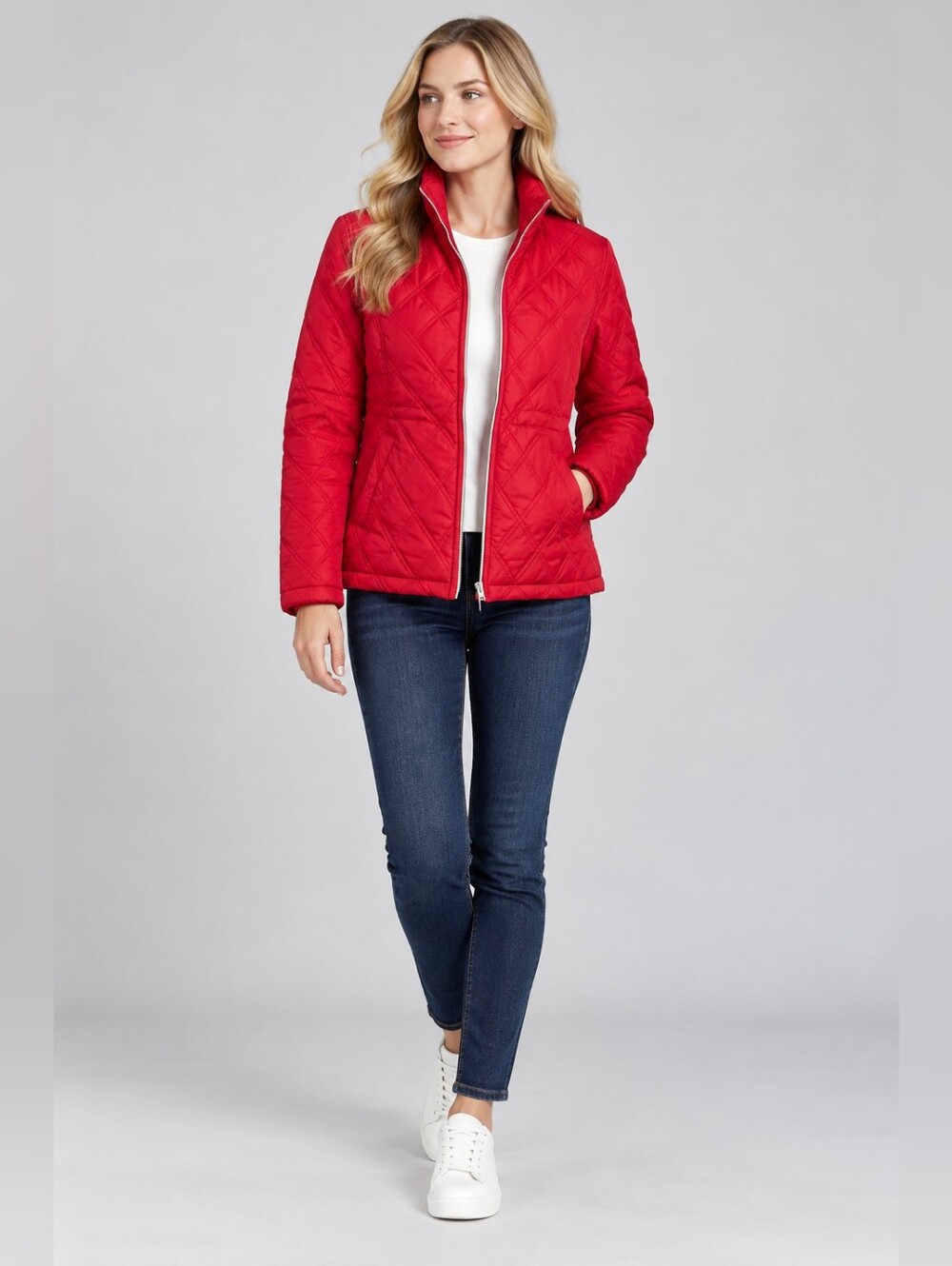 Weatherproof Red and Brown Quilted Jacket